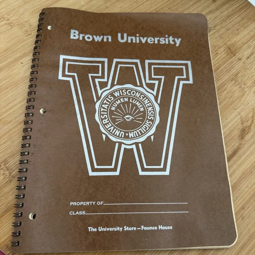 Rare Brown‎ University Notebook Wisconsin Seal Error Physics Student Korean War